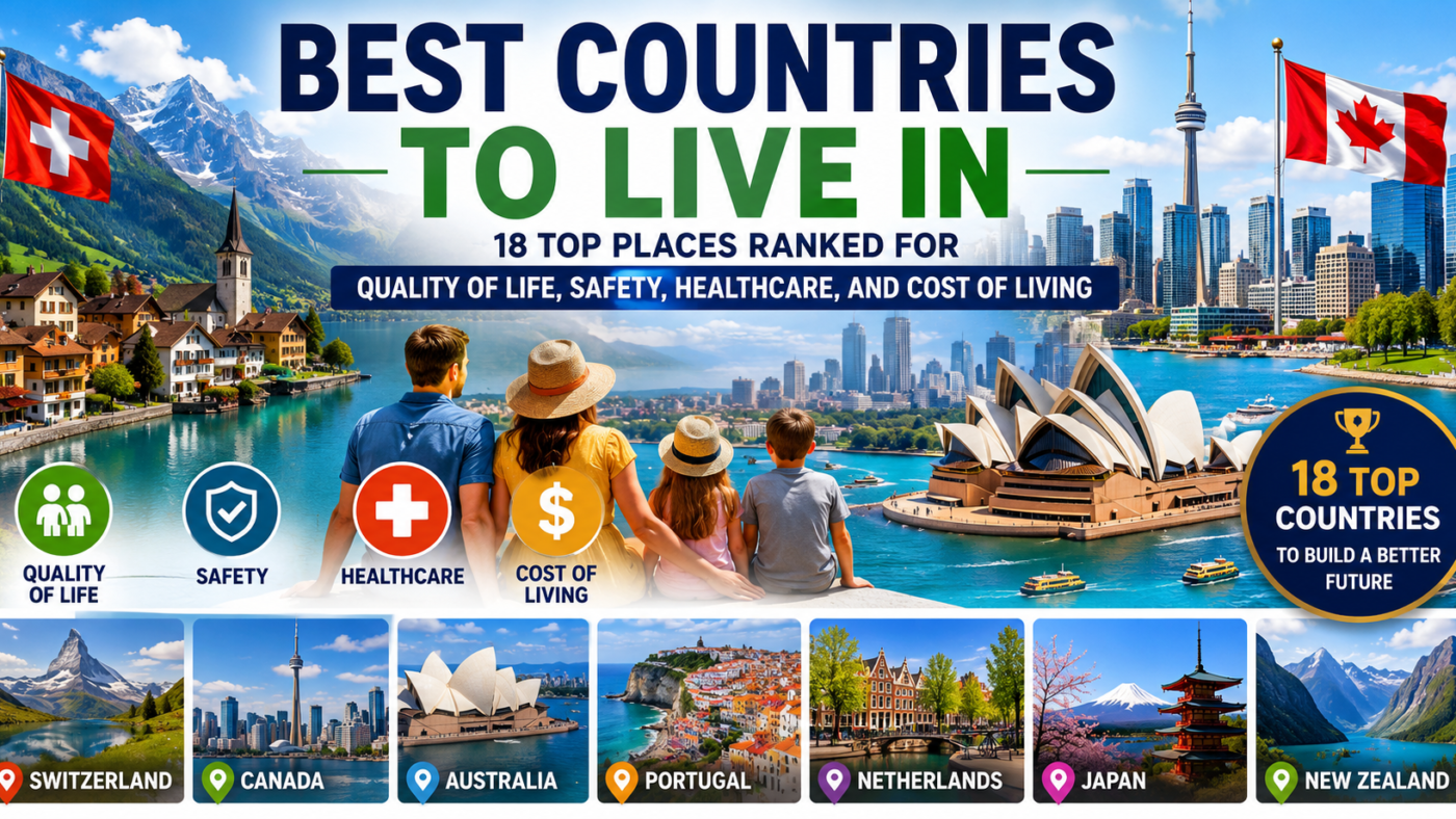 Best Countries to Live In: 18 Top Places Ranked for Quality of Life, Safety, Healthcare, and Cost of Living