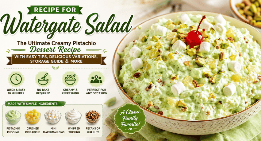 Recipe For Watergate Salad: The Ultimate Creamy Pistachio Dessert Recipe with Easy Tips, Delicious Variations, Storage Guide & More